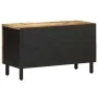 Mueble de TV madera maciza de mango rugosa negro 80x33,5x46 cm de , Almacenamiento para CD y DVD - Ref: Foro24-4018643, Preci...