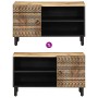 Mueble de TV madera maciza de mango rugosa negro 80x33,5x46 cm de , Almacenamiento para CD y DVD - Ref: Foro24-4018643, Preci...