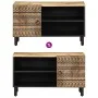 Mueble de TV madera maciza de mango rugosa negro 80x33,5x46 cm de , Almacenamiento para CD y DVD - Ref: Foro24-4018643, Preci...