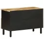 Mueble de TV madera maciza de mango rugosa negro 70x33,5x46 cm de , Almacenamiento para CD y DVD - Ref: Foro24-4018629, Preci...