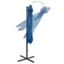 Sombrilla voladiza con poste y luces LED azul 250 cm de vidaXL, Sombrillas - Ref: Foro24-312325, Precio: 153,48 €, Descuento: %