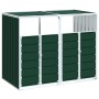 Cobertizo contenedores dobles basura acero verde 144x81x113 cm de , Soportes para contenedores de residuos - Ref: Foro24-4006...