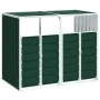 Cobertizo contenedores dobles basura acero verde 144x81x113 cm de , Soportes para contenedores de residuos - Ref: Foro24-4006...