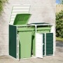 Cobertizo contenedores dobles basura acero verde 144x81x113 cm de , Soportes para contenedores de residuos - Ref: Foro24-4006...