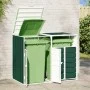 Cobertizo contenedores dobles basura acero verde 144x81x113 cm de , Soportes para contenedores de residuos - Ref: Foro24-4006...