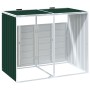 Cobertizo contenedores dobles basura acero verde 144x81x113 cm de , Soportes para contenedores de residuos - Ref: Foro24-4006...