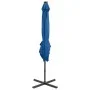 Sombrilla voladiza con poste y luces LED azul 250 cm de vidaXL, Sombrillas - Ref: Foro24-312325, Precio: 153,48 €, Descuento: %