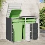 Cobertizo contenedor doble basura acero antracita 144x81x113 cm de , Soportes para contenedores de residuos - Ref: Foro24-400...
