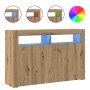Aparador con LED madera ingeniería roble artisan 115,5x30x75 cm de , Aparadores - Ref: Foro24-856364, Precio: 137,69 €, Descu...