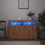 Aparador con LED madera ingeniería roble artisan 115,5x30x75 cm de , Aparadores - Ref: Foro24-856364, Precio: 137,69 €, Descu...