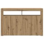 Aparador con LED madera ingeniería roble artisan 115,5x30x75 cm de , Aparadores - Ref: Foro24-856364, Precio: 137,69 €, Descu...