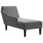 Tumbona con almohada y reposabrazo derecho tela gris oscuro de , Divanes - Ref: Foro24-4009844, Precio: 122,45 €, Descuento: %