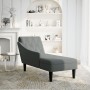 Tumbona con almohada y reposabrazo derecho tela gris oscuro de , Divanes - Ref: Foro24-4009844, Precio: 122,45 €, Descuento: %