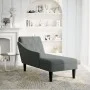 Tumbona con almohada y reposabrazo derecho tela gris oscuro de , Divanes - Ref: Foro24-4009844, Precio: 120,99 €, Descuento: %