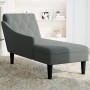 Tumbona con almohada y reposabrazo derecho tela gris oscuro de , Divanes - Ref: Foro24-4009844, Precio: 122,45 €, Descuento: %