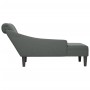 Tumbona con almohada y reposabrazo derecho tela gris oscuro de , Divanes - Ref: Foro24-4009844, Precio: 122,45 €, Descuento: %
