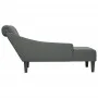 Tumbona con almohada y reposabrazo derecho tela gris oscuro de , Divanes - Ref: Foro24-4009844, Precio: 120,99 €, Descuento: %