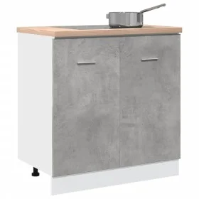 Armario debajo fregadero madera contrachapada gris 80x46x81,5cm by , Kitchen cabinets - Ref: Foro24-856076, Price: 53,74 €, D...