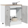 Armario debajo fregadero madera contrachapada gris 80x46x81,5cm de , Armarios de cocina - Ref: Foro24-856076, Precio: 54,38 €...