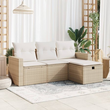 Juego de sofás jardín con cojines 4 pzas ratán sintético beige de , Conjuntos de jardín - Ref: Foro24-3325354, Precio: 318,79...