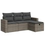 Set de sofás de jardín 4 pzas y cojines ratán sintético gris de , Conjuntos de jardín - Ref: Foro24-3325356, Precio: 262,91 €...