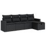Set de muebles de jardín 5 pzas y cojines ratán sintético negro de , Conjuntos de jardín - Ref: Foro24-3325361, Precio: 350,5...