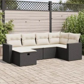 Set de sofás de jardín 6 piezas y cojines ratán sintético negro de , Conjuntos de jardín - Ref: Foro24-3325382, Precio: 370,8...