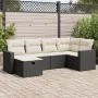 Set de sofás de jardín 6 piezas y cojines ratán sintético negro de , Conjuntos de jardín - Ref: Foro24-3325382, Precio: 370,8...
