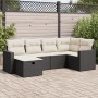Set de sofás de jardín 6 piezas y cojines ratán sintético negro de , Conjuntos de jardín - Ref: Foro24-3325382, Precio: 380,4...