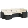 Set de sofás de jardín 6 piezas y cojines ratán sintético negro de , Conjuntos de jardín - Ref: Foro24-3325382, Precio: 370,8...