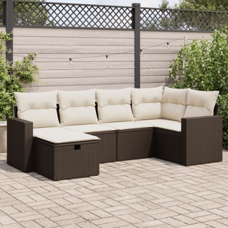 Set sofás de jardín 6 piezas y cojines ratán sintético marrón de , Conjuntos de jardín - Ref: Foro24-3325389, Precio: 412,20 ...