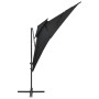 Sombrilla voladiza con cubierta doble negra 250x250 cm de vidaXL, Sombrillas - Ref: Foro24-312364, Precio: 137,43 €, Descuent...