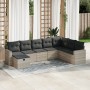 Set de sofás de jardín 8 pzas y cojines ratán sintético gris de , Conjuntos de jardín - Ref: Foro24-3325438, Precio: 554,01 €...