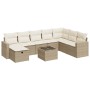 Set de sofás de jardín con cojines 9 pzas ratán sintético beige de , Conjuntos de jardín - Ref: Foro24-3325444, Precio: 618,4...