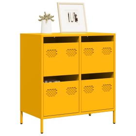 Aparador acero laminado en frío amarillo mostaza 68x39x73,5 cm de , Aparadores - Ref: Foro24-851259, Precio: 137,23 €, Descue...