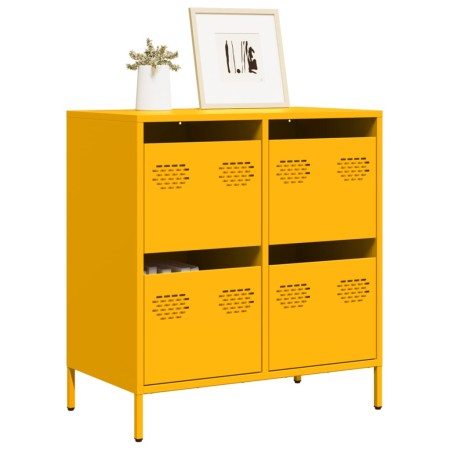 Aparador acero laminado en frío amarillo mostaza 68x39x73,5 cm de , Aparadores - Ref: Foro24-851259, Precio: 137,23 €, Descue...