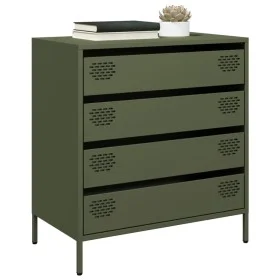 Aparador de acero laminado en frío verde oliva 68x39x73,5 cm de , Aparadores - Ref: Foro24-851290, Precio: 96,38 €, Descuento: %