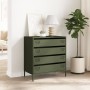Aparador de acero laminado en frío verde oliva 68x39x73,5 cm de , Aparadores - Ref: Foro24-851290, Precio: 97,28 €, Descuento: %