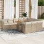 Set de sofás de jardín 11pzas con cojines ratán sintético beige de , Conjuntos de jardín - Ref: Foro24-3326977, Precio: 782,6...