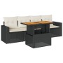 Set de muebles de jardín 5 pzas y cojines ratán sintético negro de , Conjuntos de jardín - Ref: Foro24-3326982, Precio: 345,2...