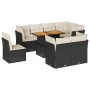 Set de sofás de jardín con cojines 9 pzas ratán sintético negro de , Conjuntos de jardín - Ref: Foro24-3326940, Precio: 610,1...