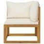Muebles de jardín 5 pzas cojines crema madera maciza de acacia de vidaXL, Conjuntos de jardín - Ref: Foro24-3057657, Precio: ...