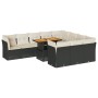 Set de sofás de jardín 11 pzas y cojines ratán sintético negro de , Conjuntos de jardín - Ref: Foro24-3326975, Precio: 728,63...