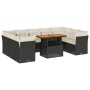 Set de sofás de jardín y cojines 10 pzas ratán sintético negro de , Conjuntos de jardín - Ref: Foro24-3326968, Precio: 631,26...