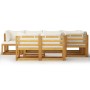 Muebles de jardín 10 pzas cojines crema madera maciza acacia de vidaXL, Conjuntos de jardín - Ref: Foro24-3057647, Precio: 99...