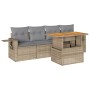 Juego de sofás jardín con cojines 5 pzas ratán sintético beige de , Conjuntos de jardín - Ref: Foro24-3327097, Precio: 389,20...