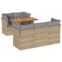 Juego de sofás jardín con cojines 6 pzas ratán sintético beige de , Conjuntos de jardín - Ref: Foro24-3326887, Precio: 453,19...