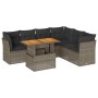 Set de sofás de jardín 7 pzas con cojines ratán sintético gris de , Conjuntos de jardín - Ref: Foro24-3326937, Precio: 474,99...