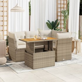 Juego de sofás jardín con cojines 5 pzas ratán sintético beige de , Conjuntos de jardín - Ref: Foro24-3326921, Precio: 406,17...