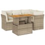 Juego de sofás jardín con cojines 5 pzas ratán sintético beige de , Conjuntos de jardín - Ref: Foro24-3326921, Precio: 406,17...